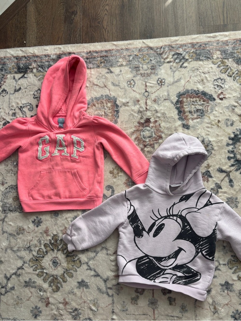 Girls hoodie lot - GAP Kids hot Pink Logo Hoodie,Zara Disney Minnie Mouse lilac